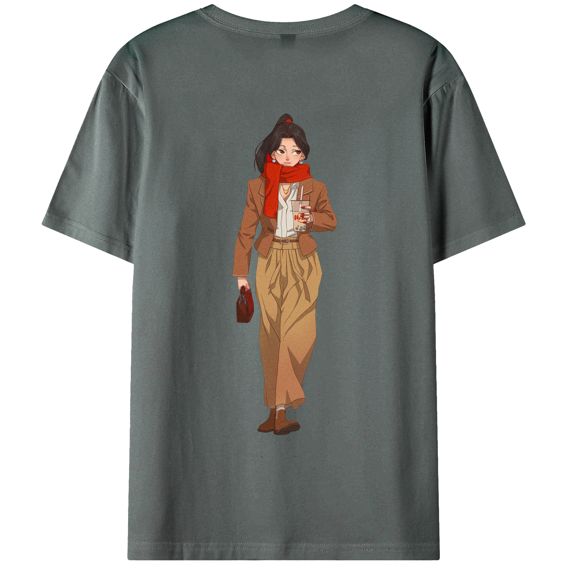 （画像用） Ne Zha 2 ナタ 魔童の大暴れ 綿100％ メンズ半袖Tシャツ（バックプリント） 通気性